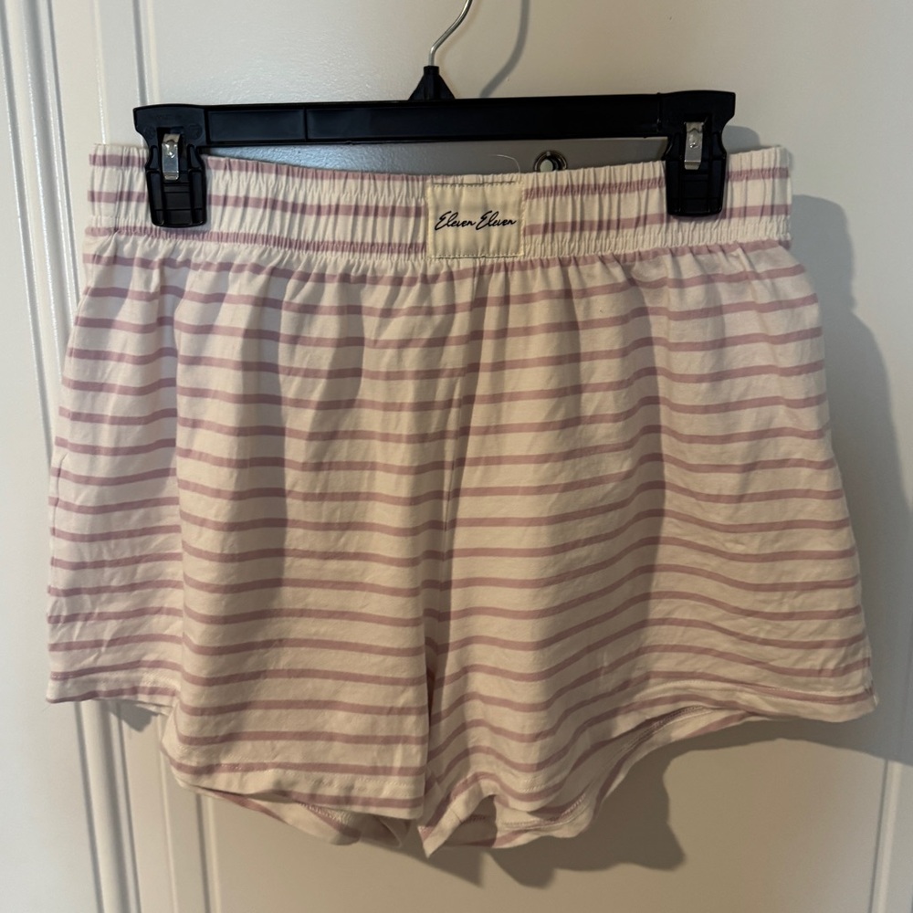 Eleven Eleven Striped Mini Shorts